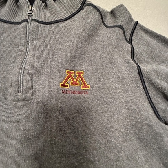 Minnesota Gophers Cutter & Buck Gray Stretch 1/4 Zip Mens Pullover - Picture 4 of 8
